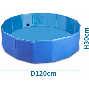 BASEN DLA PSA PSÓW 120x30cm SKŁADANY 339L OGRODOWY