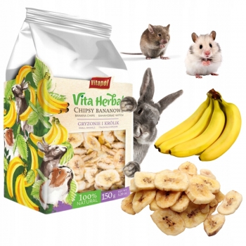 CHIPSY BANANOWE DLA GRYZONI I KRÓLIKÓW CHOMIK 150G