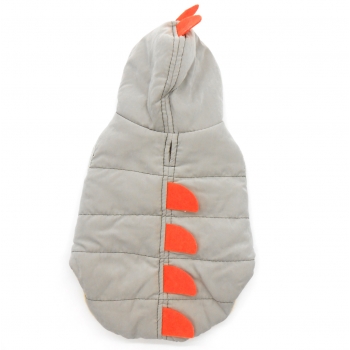 BLUZA Z KAPTUREM DINOZAUR SZARO-POMARAŃCZOWA XS