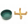 MISKA CERAMICZNA DREWNIANY STOJAK NA WODĘ KARMĘ