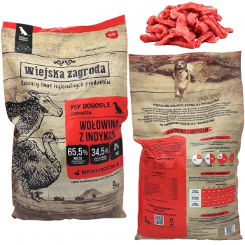 KARMA WIEJSKA ZAGRODA WOŁOWINA Z INDYKIEM 9KG XL