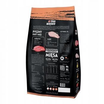 PAN MIĘSKO SUCHA KARMA CIELĘCINA Z INDYKIEM 9KG