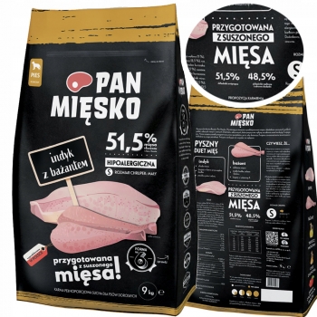 PAN MIĘSKO SUCHA KARMA INDYK Z BAŻANTEM 9KG s