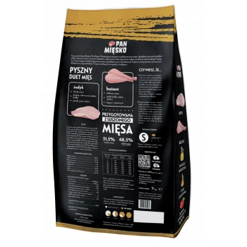 PAN MIĘSKO SUCHA KARMA INDYK Z BAŻANTEM 9KG s