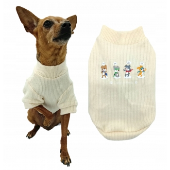 UBRANKO CIEPŁA MIĘKKA BLUZA W PRĄŻKI PSA M 30CM
