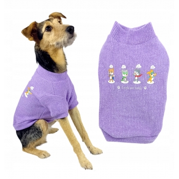 UBRANKO CIEPŁA MIĘKKA BLUZA W PRĄŻKI PSA L 35CM