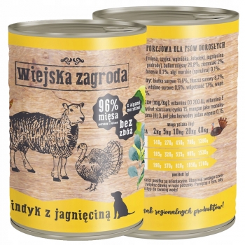 KARMA MOKRA WIEJSKA ZAGRODA Indyk z jagnięciną 400