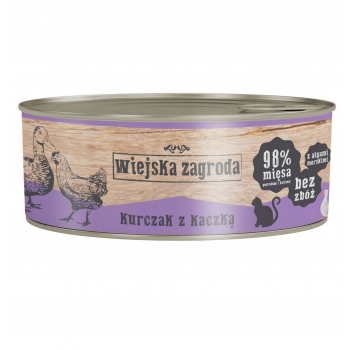 KARMA MOKRA dla kota KURCZAK Z KACZKĄ PUSZKA 85G