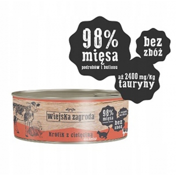 KARMA MOKRA dla kociąt KRÓLIK Z CIELĘCINĄ 85G