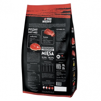 PAN MIĘSKO SUCHA KARMA WOŁOWINA Z KOZINĄ 9KG M