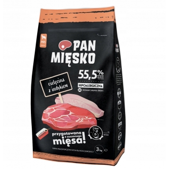 PAN MIĘSKO SUCHA KARMA CIELĘCINA Z INDYKIEM 3KG M
