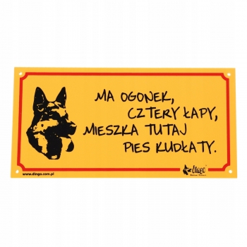 TABLICZKA OSTRZEGAWCZA PVC MA OGONEK CZTERY ŁAPY