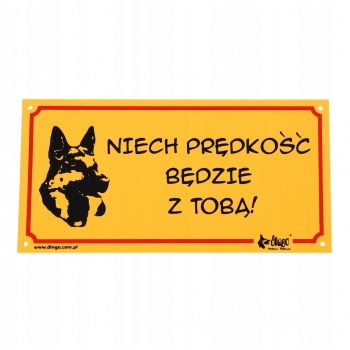 TABLICZKA OSTRZEGAWCZA PVC NIECH PRĘDKOŚĆ BĘDZIE Z