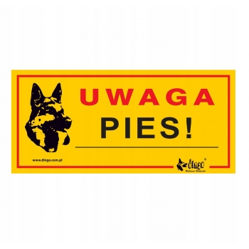 TABLICZKA OSTRZEGAWCZA METALOWA UWAGA PIES!