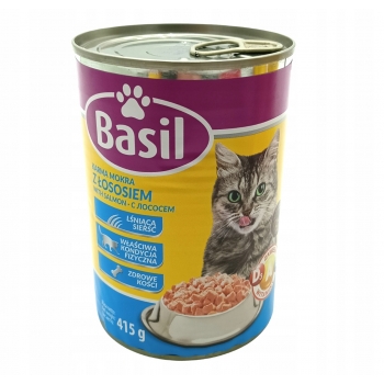 KARMA MOKRA PUSZKA KOTA Z ŁOSOSIEM BASIL 10 x 415g