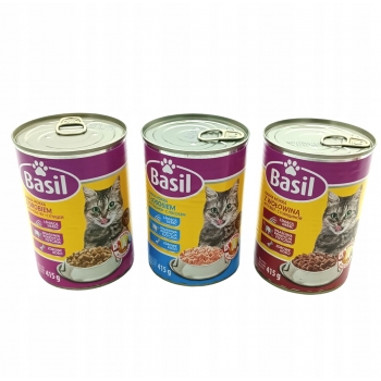 KARMA MOKRA PUSZKA KOTA MIX SMAKÓW BASIL 30 x 415g