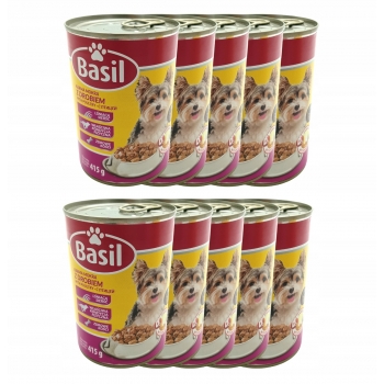 KARMA MOKRA PUSZKA PSA Z DROBIEM BASIL 10 x 415G