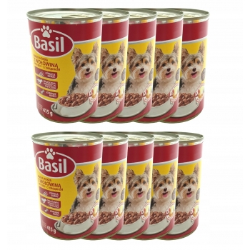 KARMA MOKRA PUSZKA PSA Z WOŁOWINĄ BASIL 10 x 415G