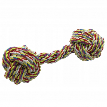 ZABAWKA DLA PSA MOCNY HANTEL SZNUR BAWEŁNIANY 25CM
