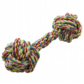 ZABAWKA DLA PSA MOCNY HANTEL SZNUR BAWEŁNIANY 17CM