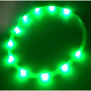 DŁUGA ŚWIECĄCA OBROŻA LED REGULOWANA DLA PSA KOTA 70CM ZIELONA SILIKONOWA