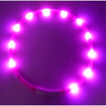 DŁUGA ŚWIECĄCA OBROŻA LED REGULOWANA DLA PSA KOTA 70CM RÓŻOWA SILIKONOWA