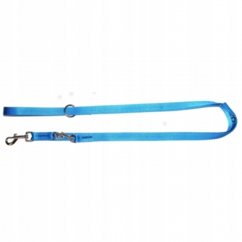 NIEBIESKA SMYCZ PRZEPINANA TAŚMOWA DLA PSA REGULOWANA 2,5 CM 120-220 CM