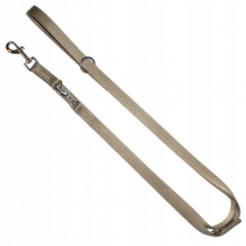SMYCZ KHAKI PRZEPINANA TAŚMOWA DLA PSA REGULOWANA 1,6CM 120-220 CM