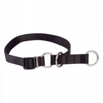 MOCNA PÓŁZACISKOWA OBROŻA CZARNA DLA PSA TAŚMOWA REGULOWANA M 2CM 25-45CM