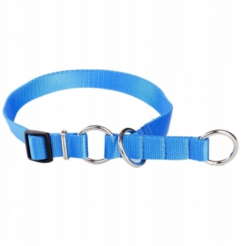 MOCNA PÓŁZACISKOWA OBROŻA NIEBIESKA PSA TAŚMOWA REGULOWANA M 2CM 25-45CM
