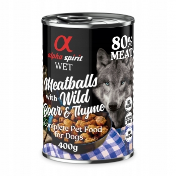 MEATBALLS KARMA MOKRA DLA PSA KLOPSIKI Z DZIKIEM I TYMIANKIEM 400G