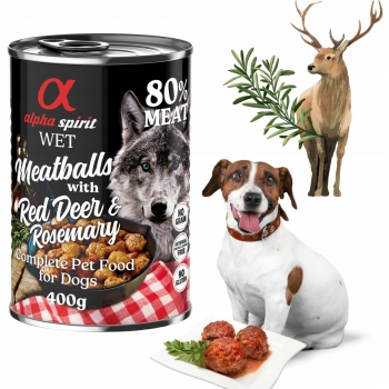 MEATBALLS KARMA MOKRA DLA PSA KLOPSIKI Z JELENIEM I ROZMARYNEM 400G