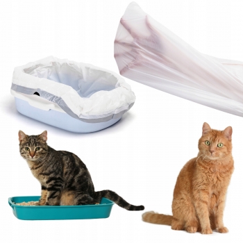 WORKI NA ŻWIREK NIECZYSTOŚCI Z KOCIEJ KUWETY DO KUWETY KOTÓW KOTA 45X79CM S