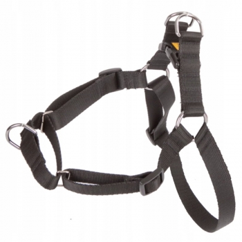 SZELKI SPACEROWE CZARNE EASY WALK DLA PSA REGULOWANE TAŚMA 3CM 70-105 CM