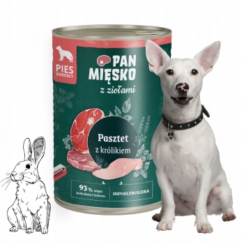 KARMA MOKRA PASZTET Z ZIOŁAMI Z KRÓLIKIEM DLA PSA PSÓW PAN MIĘSKO 400G