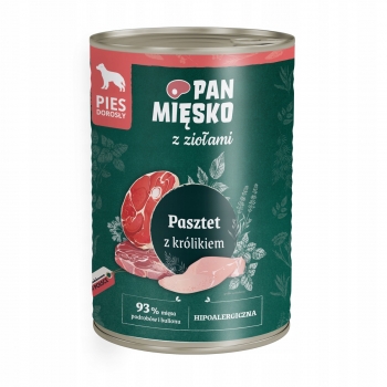 KARMA MOKRA PASZTET Z ZIOŁAMI Z KRÓLIKIEM DLA PSA PSÓW PAN MIĘSKO 400G