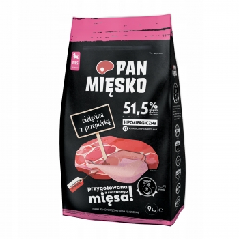 SUCHA KARMA CIELĘCINA Z PRZEPIÓRKĄ dla SZCZENIĄT chrupki roz. XS 9KG