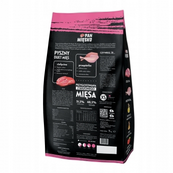 SUCHA KARMA CIELĘCINA Z PRZEPIÓRKĄ dla SZCZENIĄT chrupki roz. XS 9KG