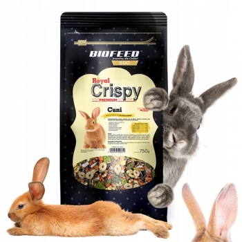 KARMA POKARM JEDZENIE DLA KRÓLIKA KRÓLIKÓW ROYAL CRISPY PREMIUM CUNI 0,75KG