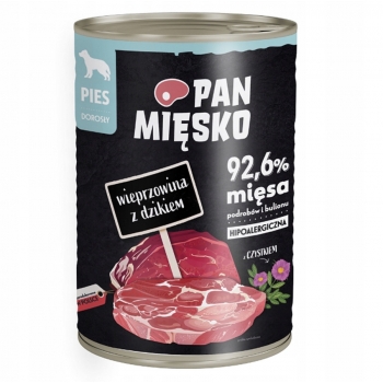KARMA MOKRA DLA PSA PSÓW WIEPRZOWINA Z DZIKIEM PAN MIĘSKO 400G
