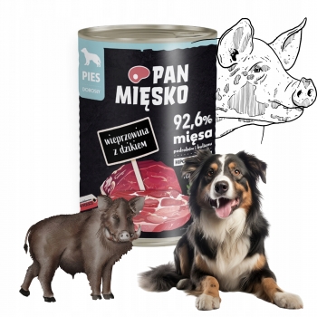 KARMA MOKRA DLA PSA PSÓW WIEPRZOWINA Z DZIKIEM PAN MIĘSKO 400G